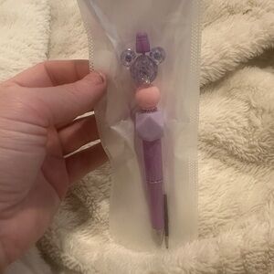 Purple and Pink Kids Beaded Novelty Pen